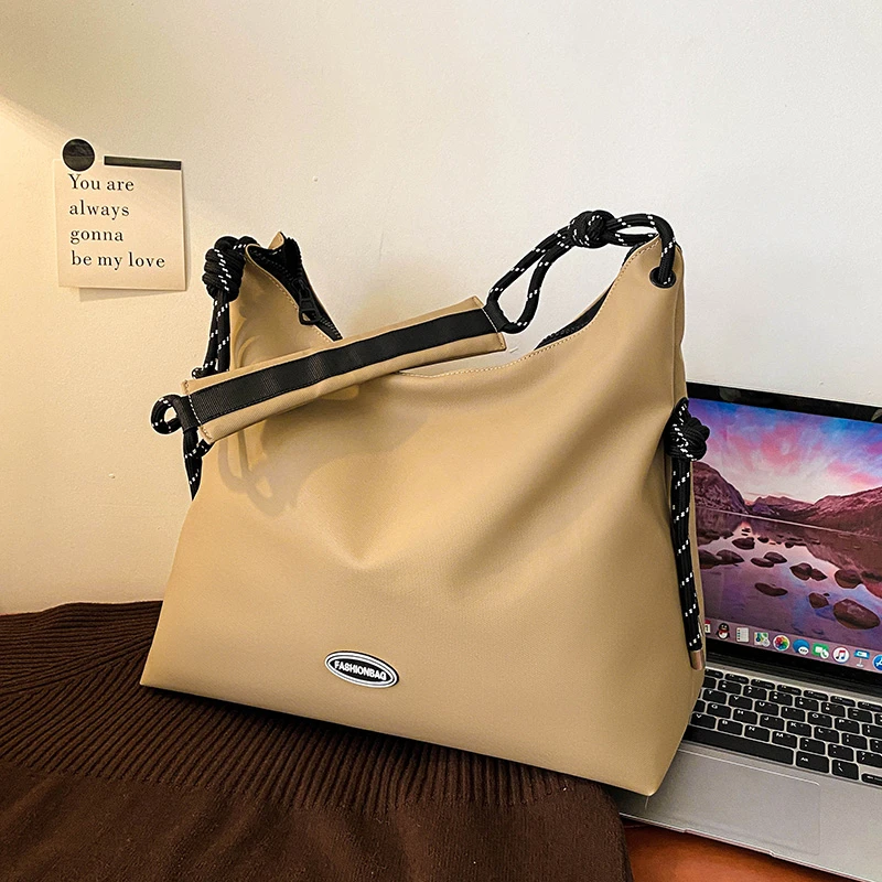 

Минималистичная женская сумка большой емкости, однотонная Сумочка, ремень на плечо, сумки-мессенджеры для женщин