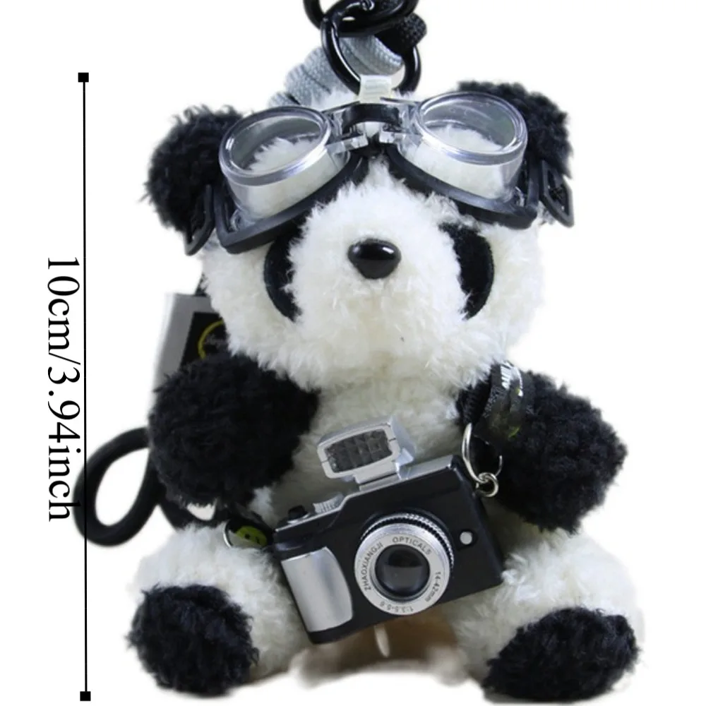 Key Accessories With Glasses Pilot Bear Keychain Animals Camera Panda Keychain Stuffed Cute Bear Bag Pendant Bag Charm