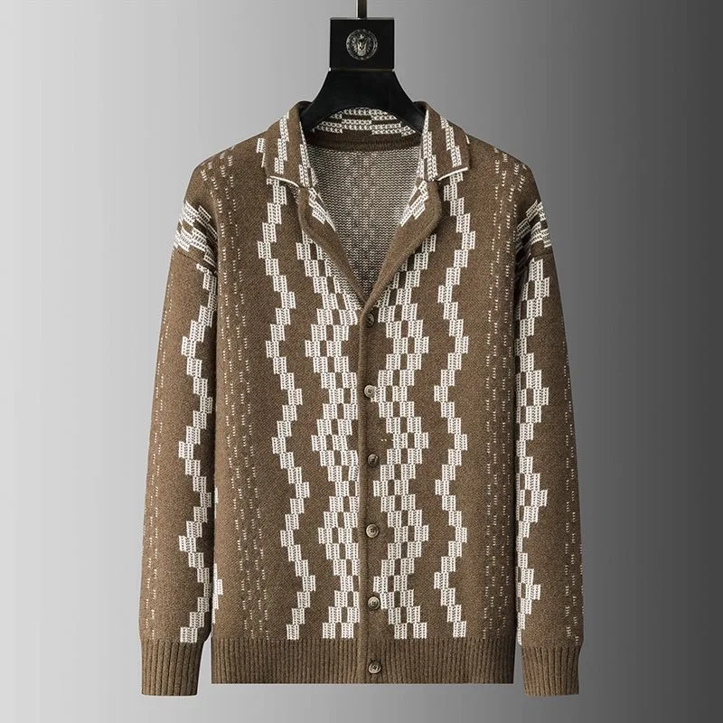 Cardigan Uomo Invernale - Maglione A Collo Alto In Maglia Grossa - Foto 9