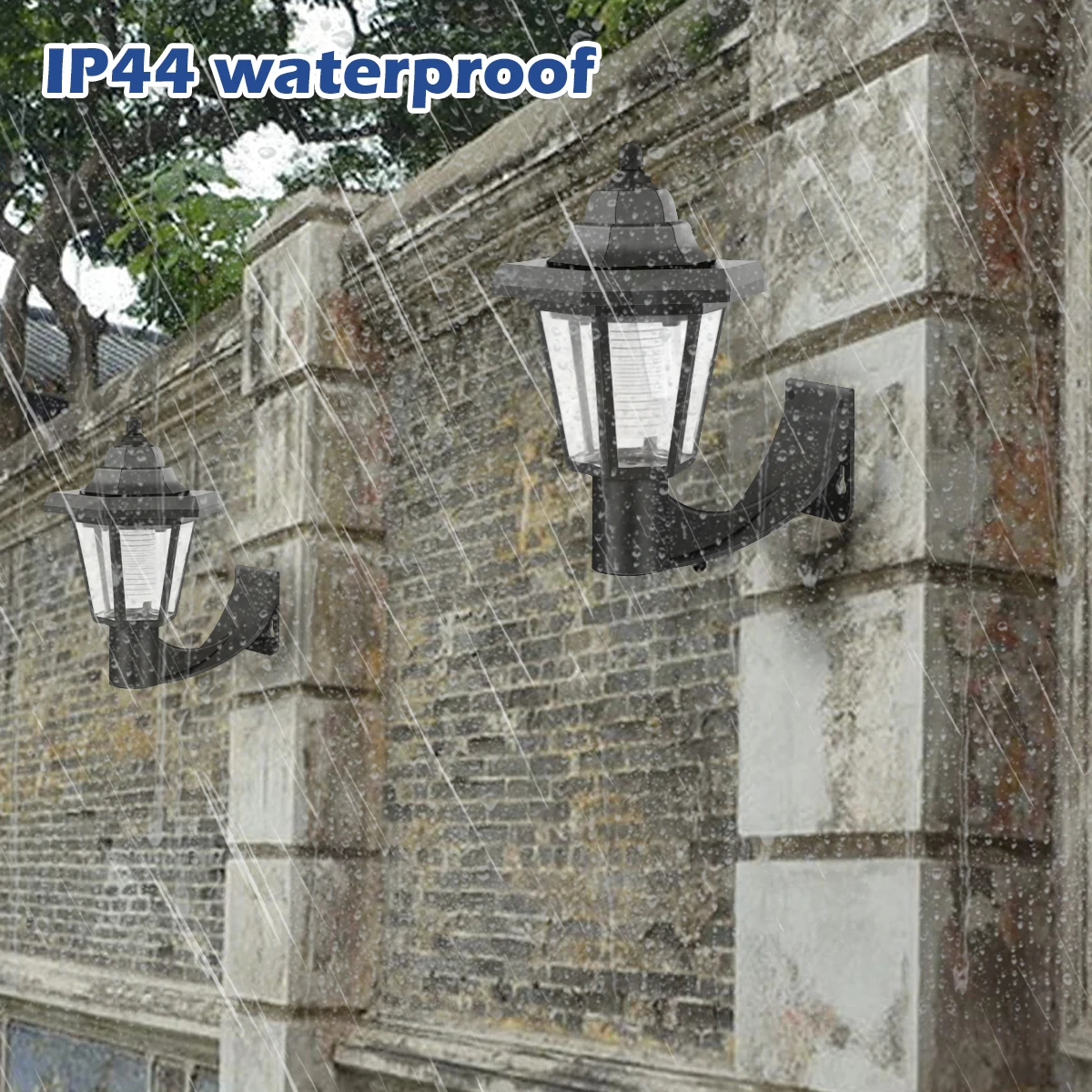Solar Fence Lamp LED Wall Light Garden Lawn Light Retro Solar Lantern Patio Wall Lamp Decor for Park Fenced Yard Path Lighting 3