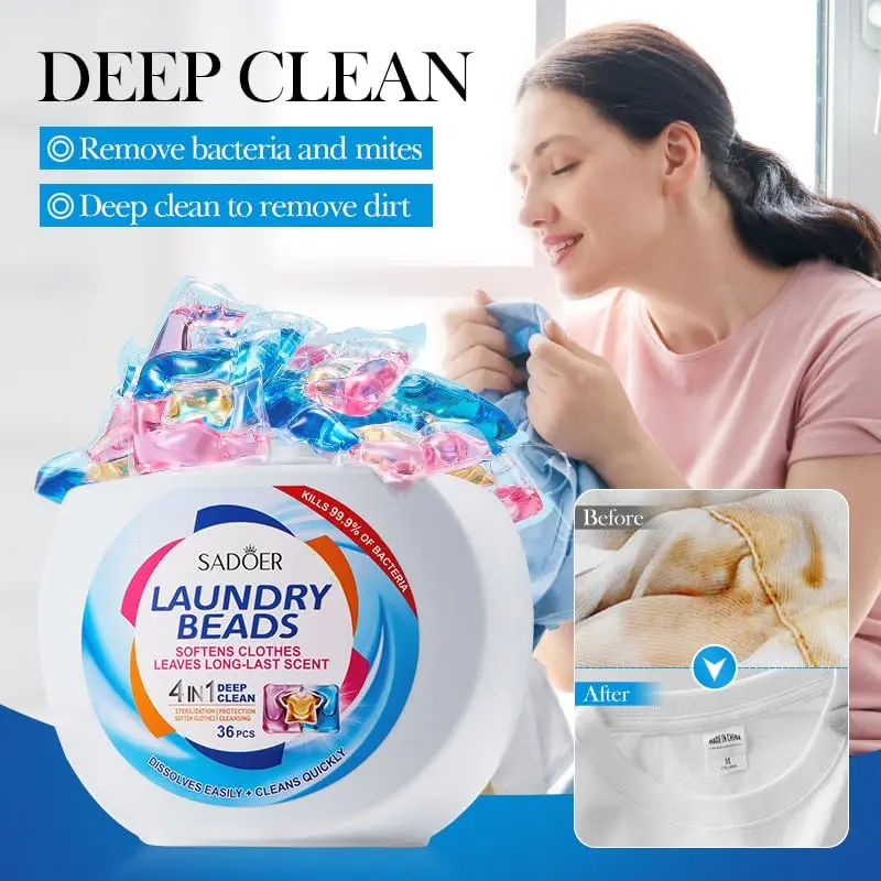 Deep-cleaning Laundry Detergent for Clothes 36 Count Nscented and Hypoallergenic for Sensitive Skin Deep-cleaning Laundry