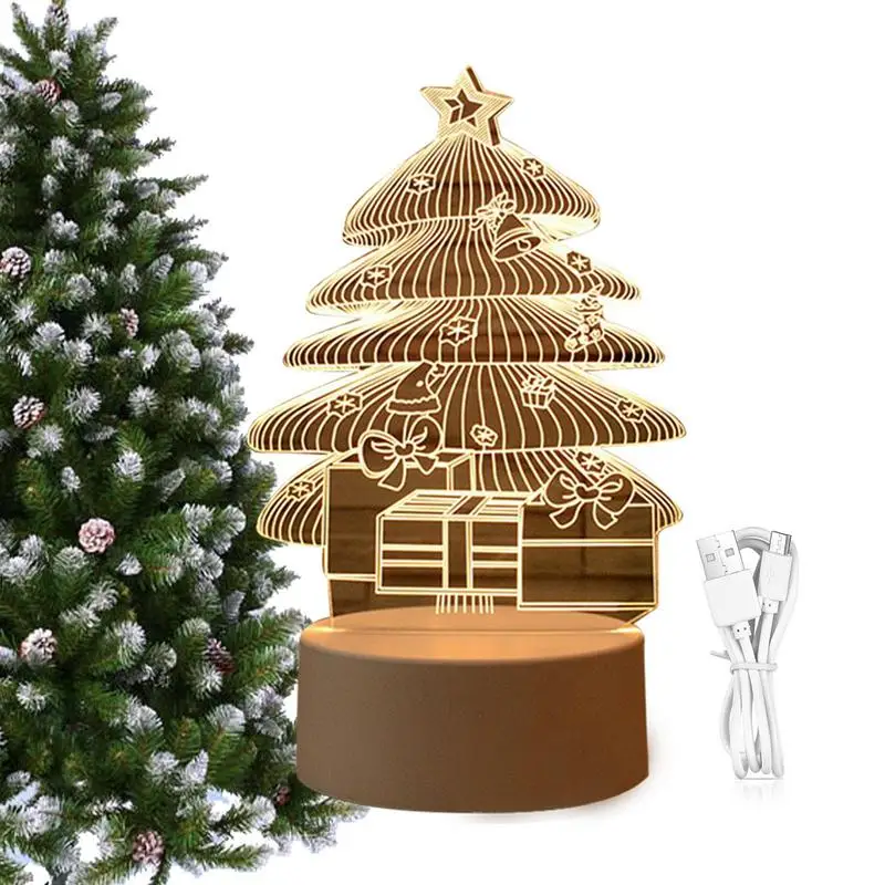 

Рождественская акриловая лампа, Акриловая Рождественская Настольная лампа с сенсорным управлением, прикроватная лампа, прикроватная настольная лампа, ночник