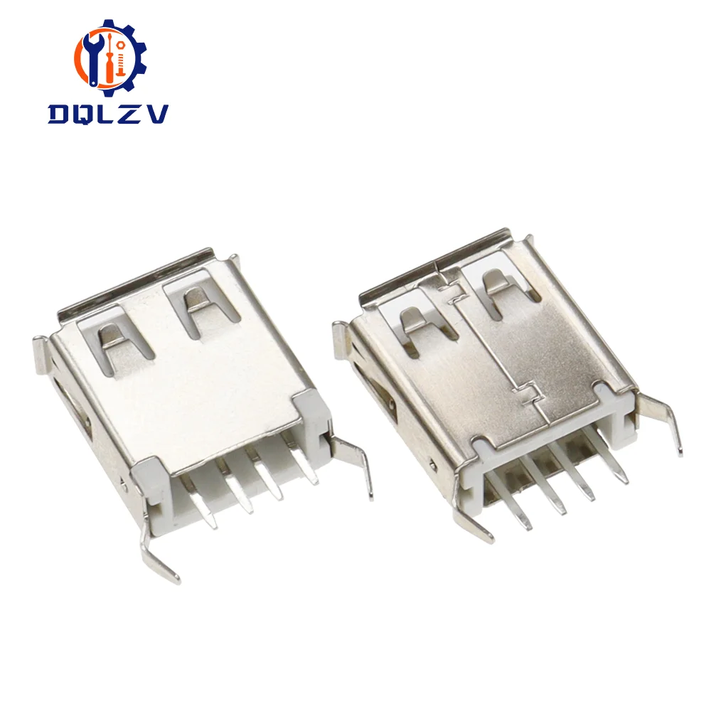 USB 2.0 인터페이스 커넥터 소켓 유형 A 암형 180도 DIP 직선 바늘 용접 와이어 PCB DIY
