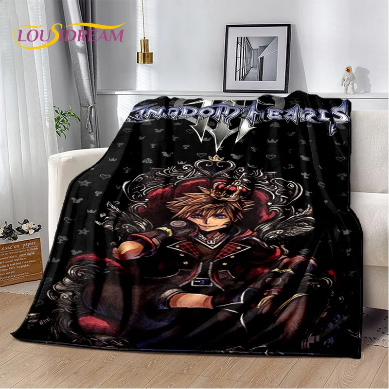 3D Cartoon Kingdom Hearts Game Soft Plush Blanket,Flannel