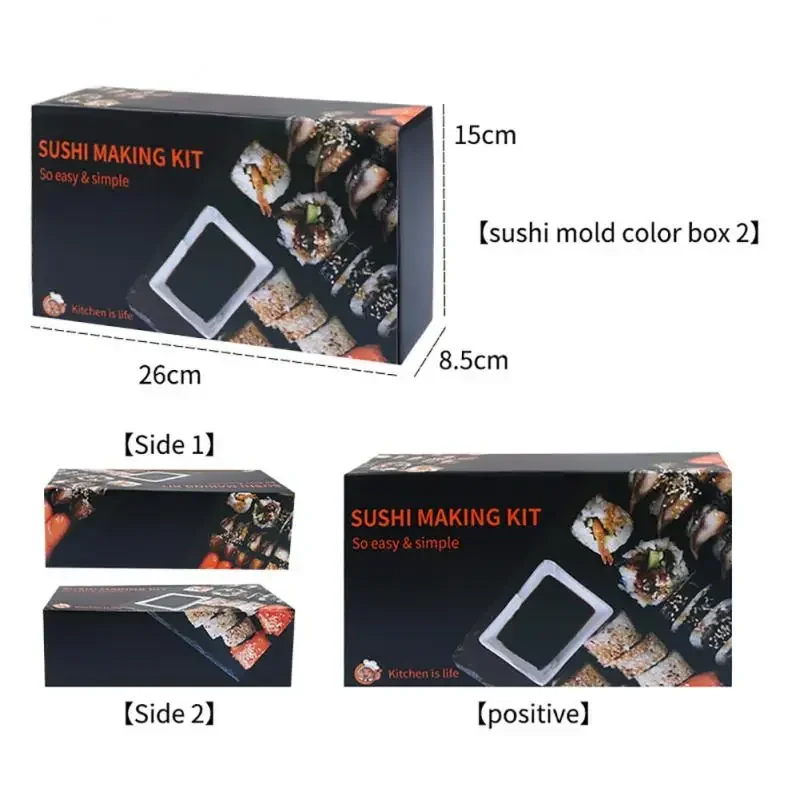Sushi Maker Kit Japanese Rice Ball Cake Roll Mold DIY Home Multifunctional Plastic Kitchen Tool