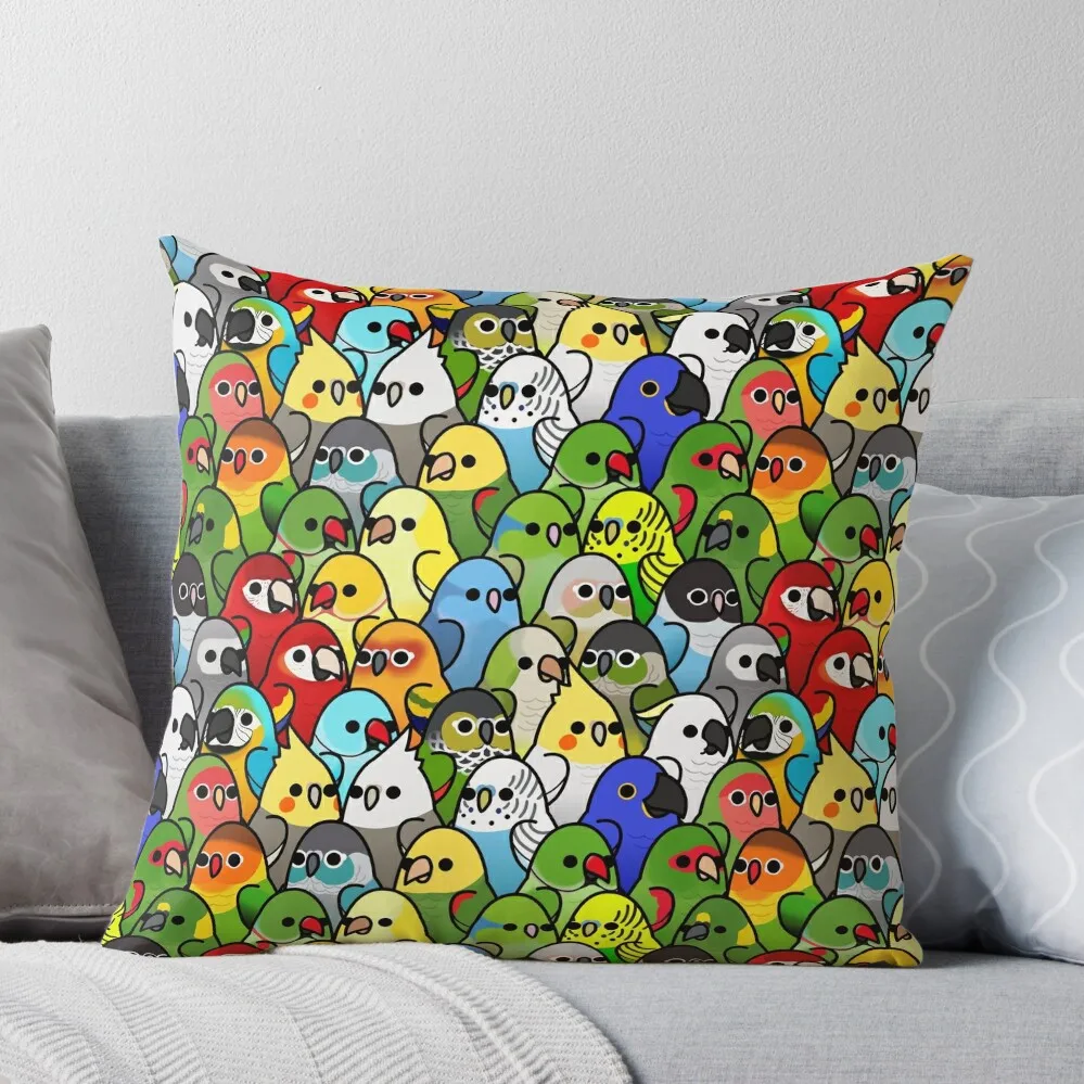 

Too Many Birds! Bird Squad 1 Throw Pillow Sofa Cushions Cover Embroidered Cushion Cover Christmas Throw Pillows Covers