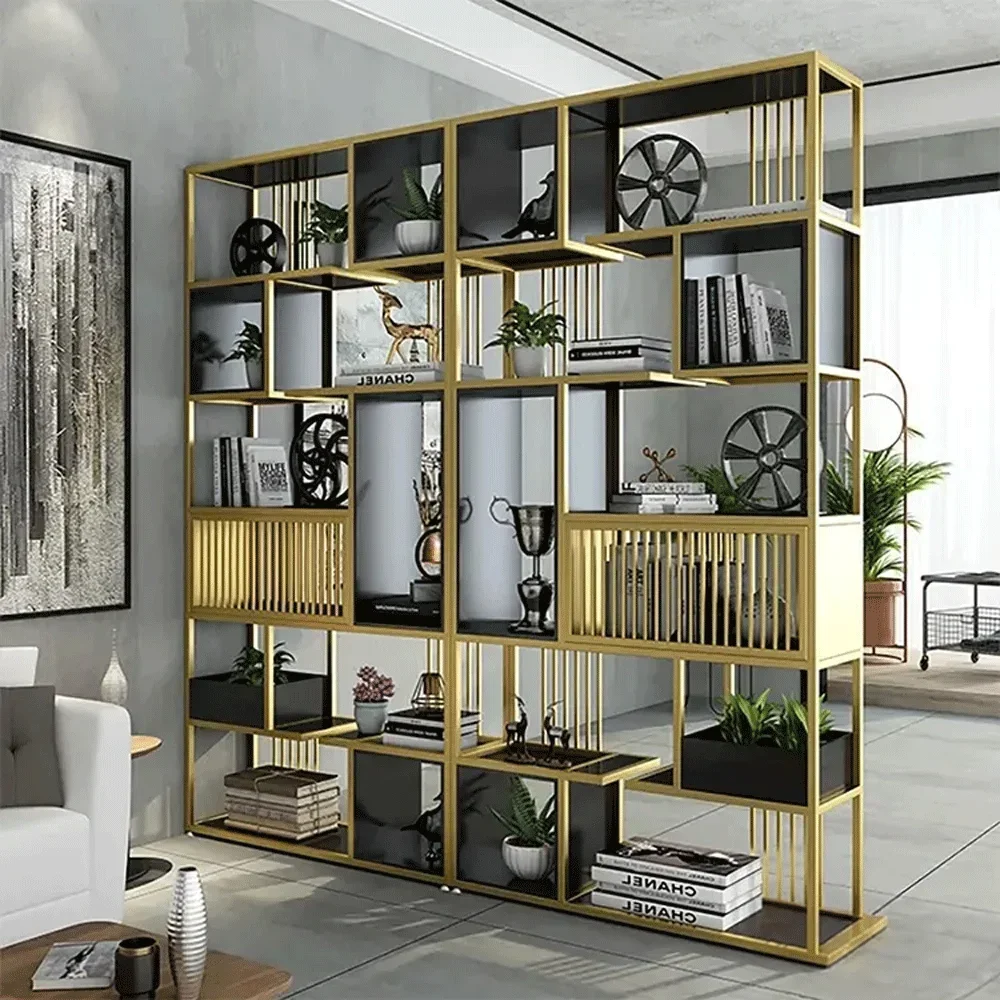 Four Tier Stainless Steel Metal Wine Rack Modern Bar Cabinet