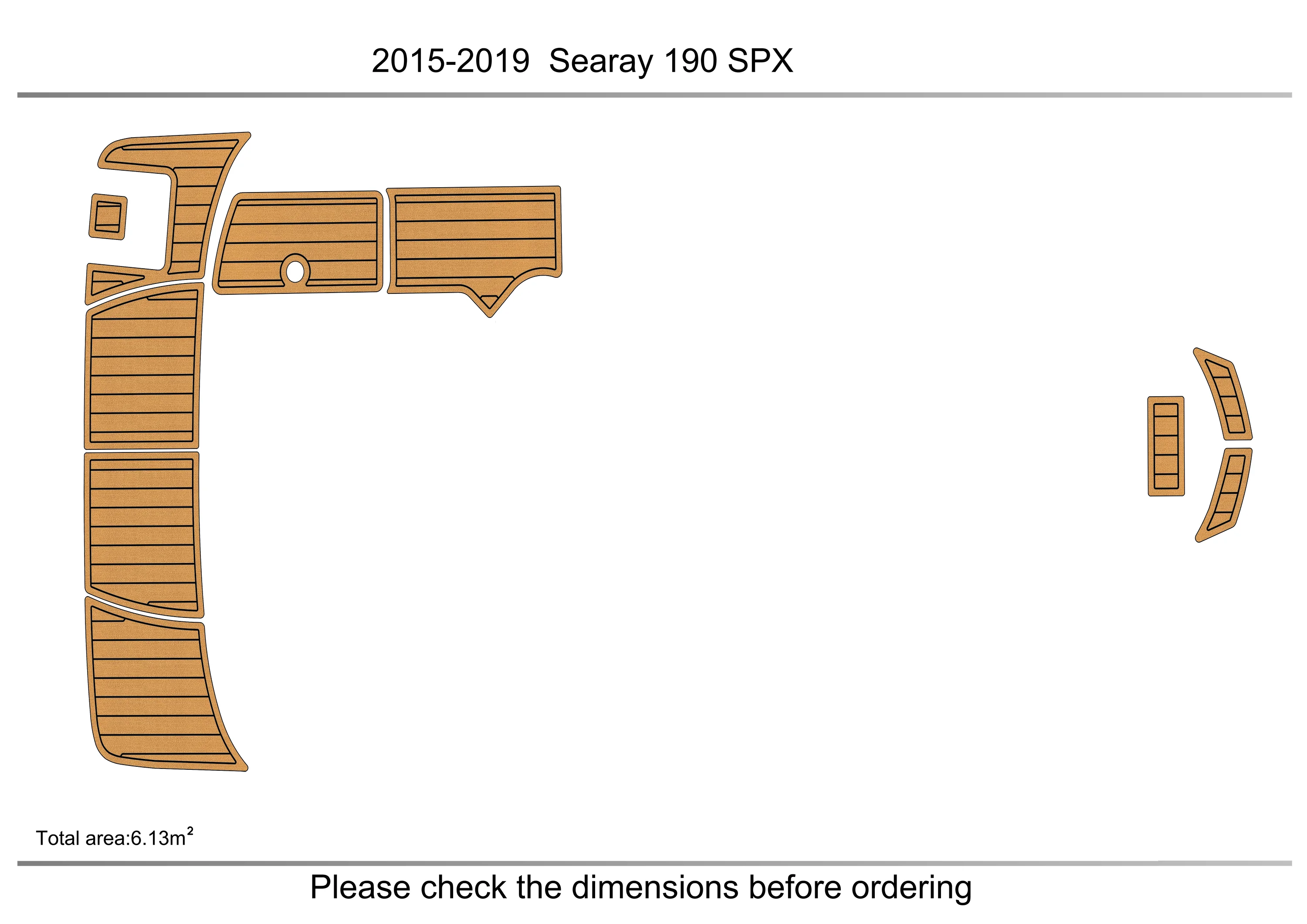 

2015-2019 searay 190 SPX плавательный Платформа 1/4 "6 мм EVA искусственный водный лыж яхта рыболовная лодка нескользящий коврик для пола