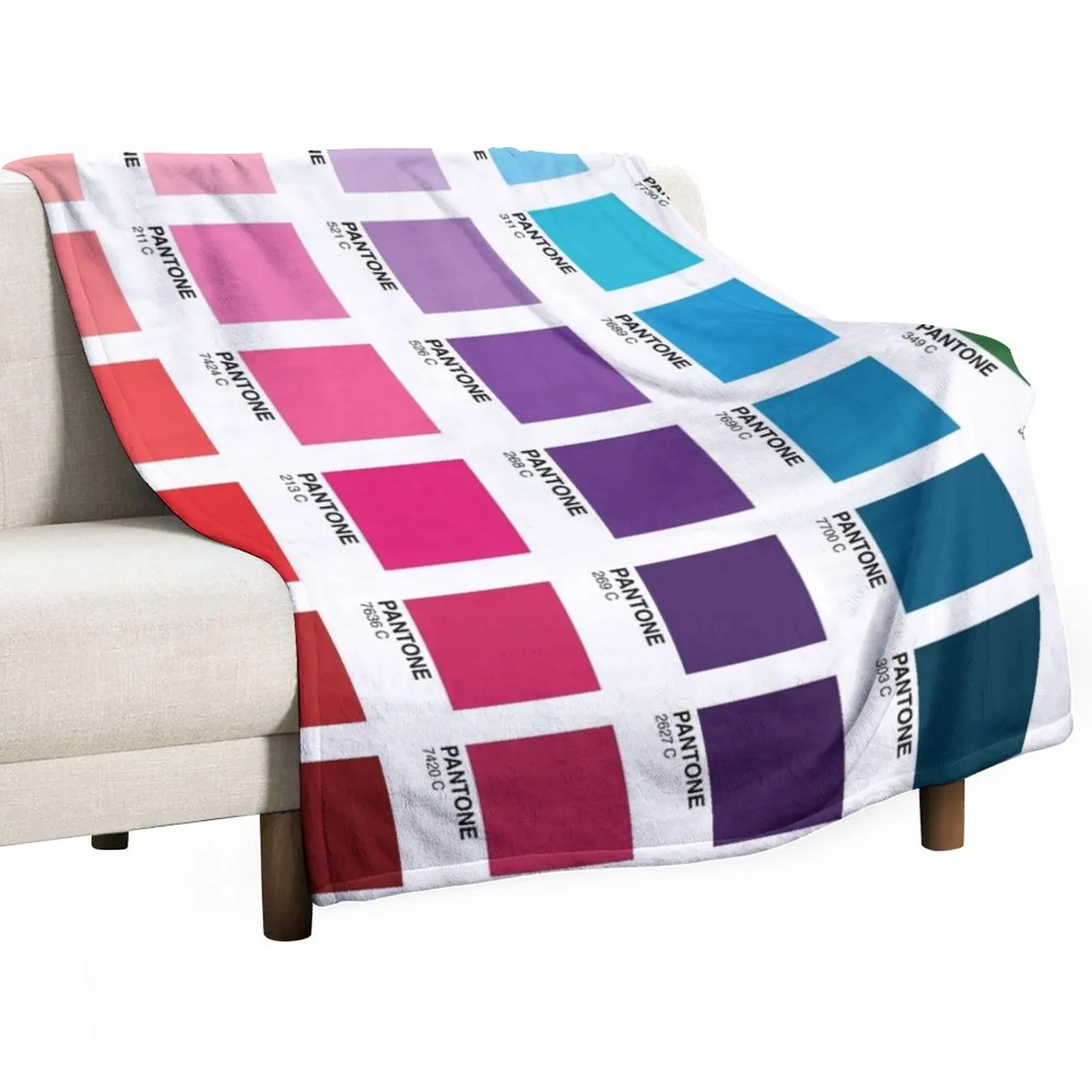 

Shades of Pantone Colors Throw Blanket Plaid Moving Blanket fluffy blanket