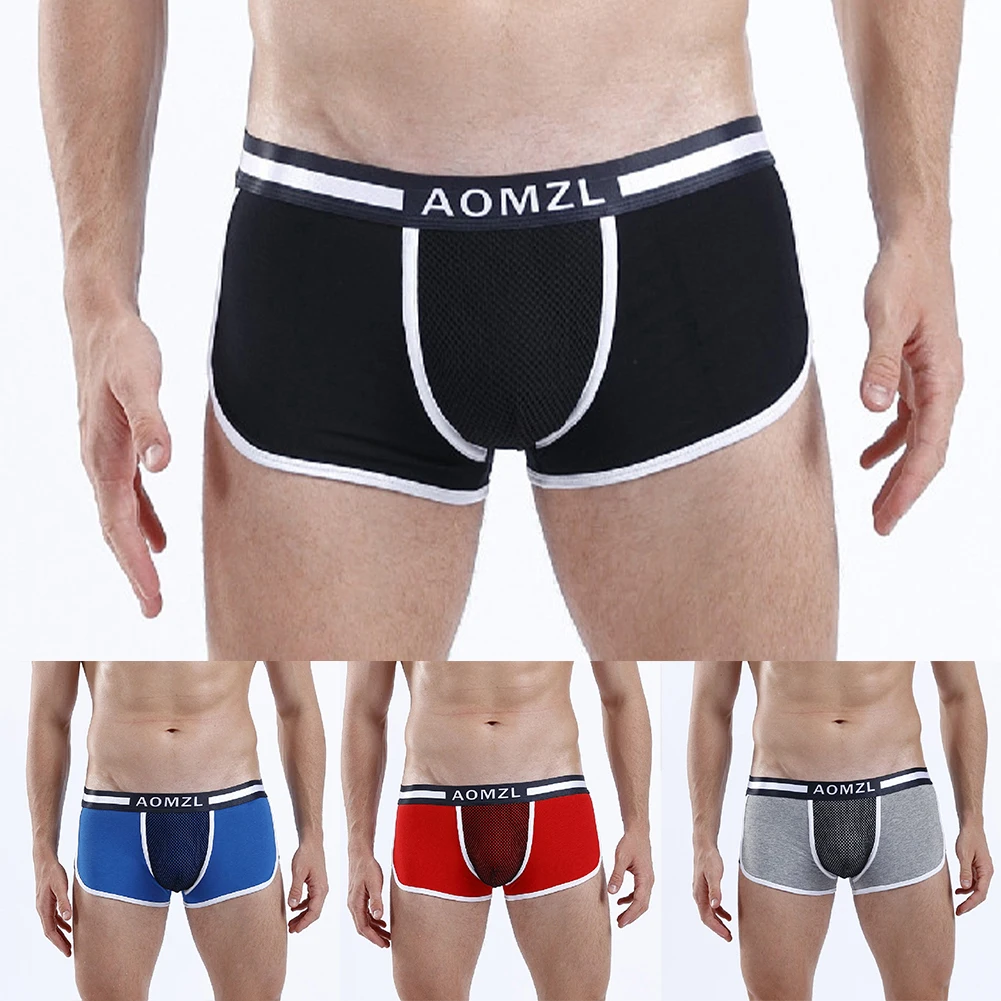 Mens Sexy Shorts U Pouch Boxers Briefs Mesh Sheer Underwear Low Waist Male's Swimming Trunks Underpants Шорты Мужские костюм шорты