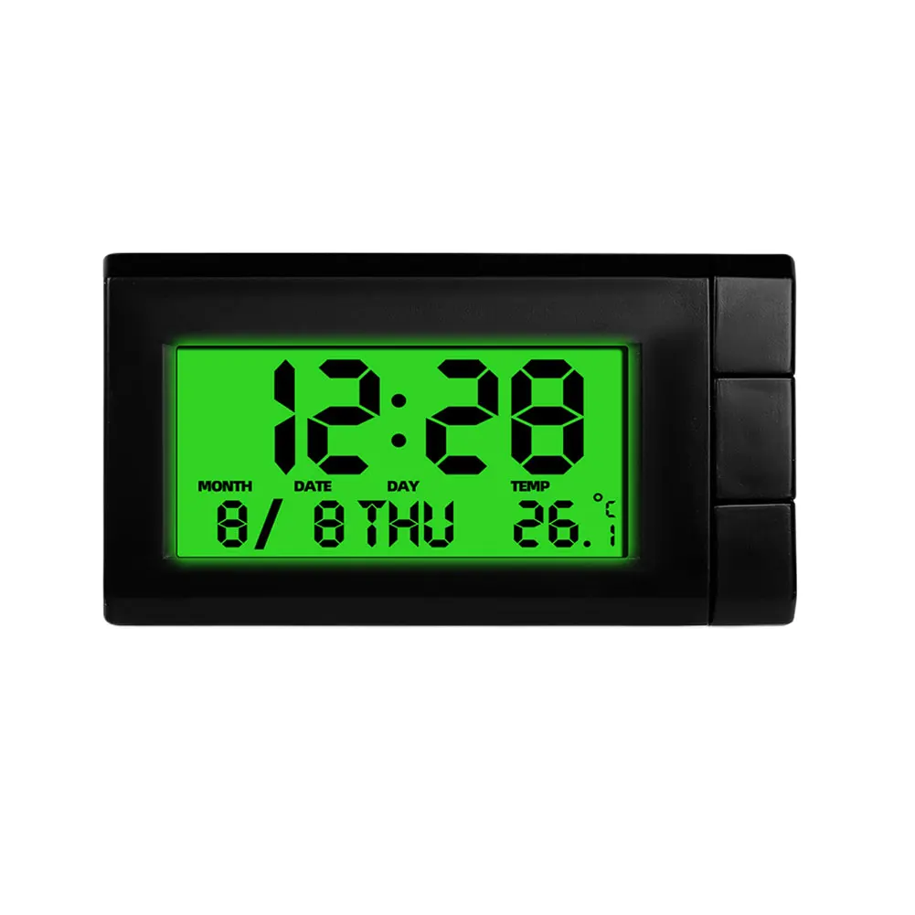 2 en 1 salida de aire del coche reloj electrónico azul LCD pantalla digital  (reloj + temperatura) coche auto termómetro reloj accesorios automotrices