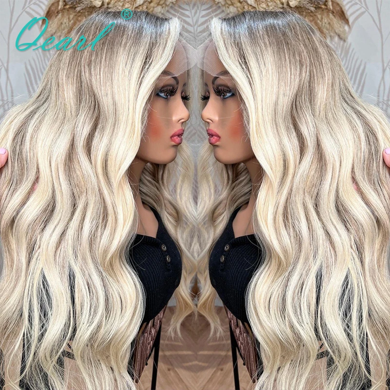 

100% Real Brazilian Human Hair Wig on Sale New in HD 13x6 Lace Frontal Wigs Dirty Blonde Ash Colored Wavy Lace Front Wig Qearl