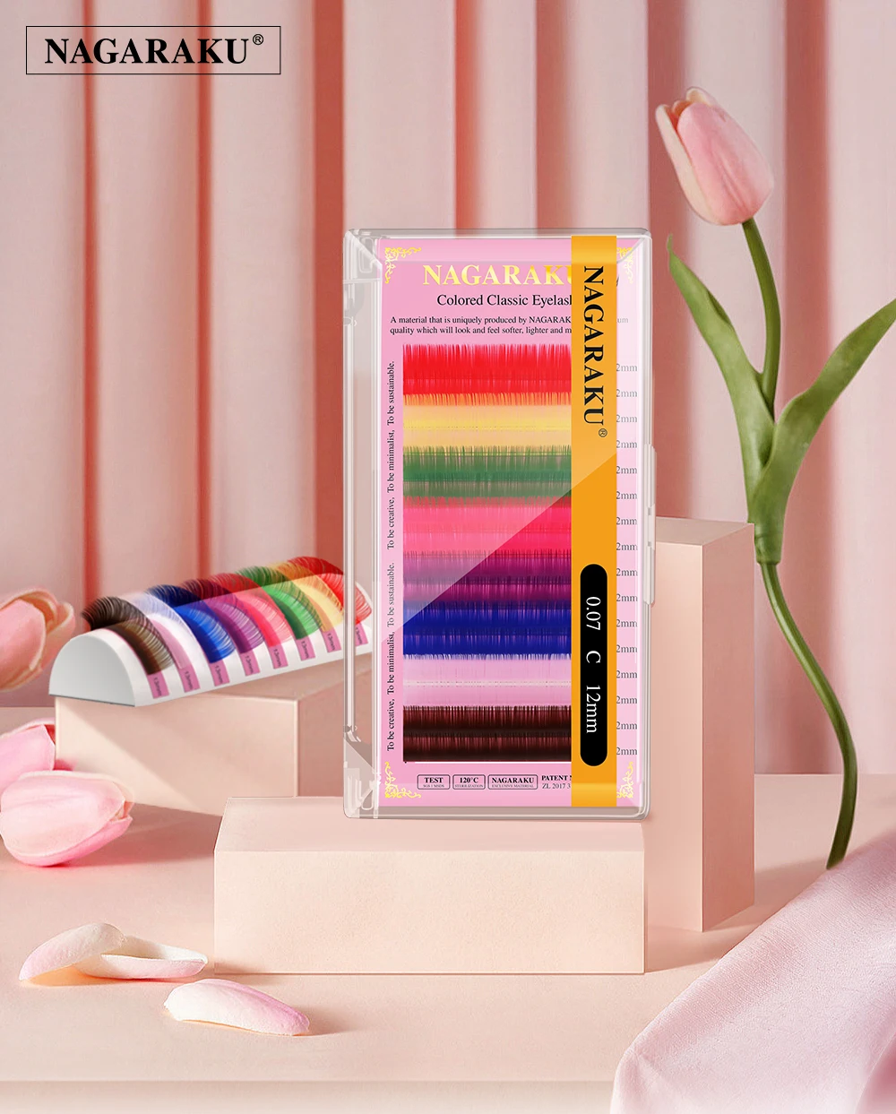 Description Picture 4 of itemNAGARAKU MIX Colorful Lashes 16rows Premium High-quality Eyelash Extension Macaron Rainbow individual Makeup False Eyelashes