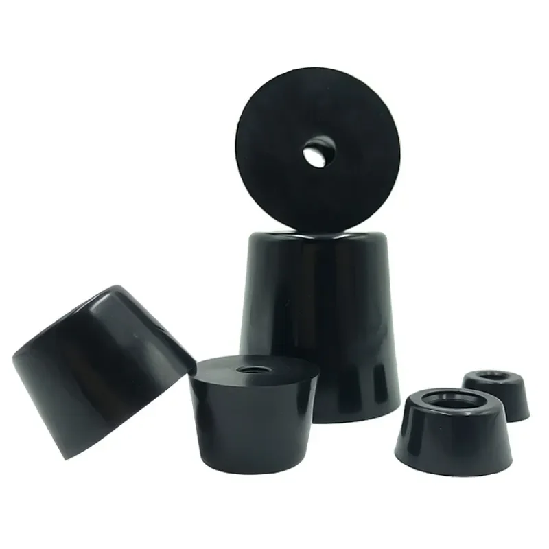 Black Conical Rubber Shock Pad Floor Protector Furniture Legs Feet Speaker Cabinet Bed Table Box Anti Slip Parts
