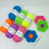 Scrubby Shine Yarn Assorted Colors Scrubby Assortment Exquisite Crocheting Weaving Yarn Scrubby Yarn for Bath Towels Dish Towels 2