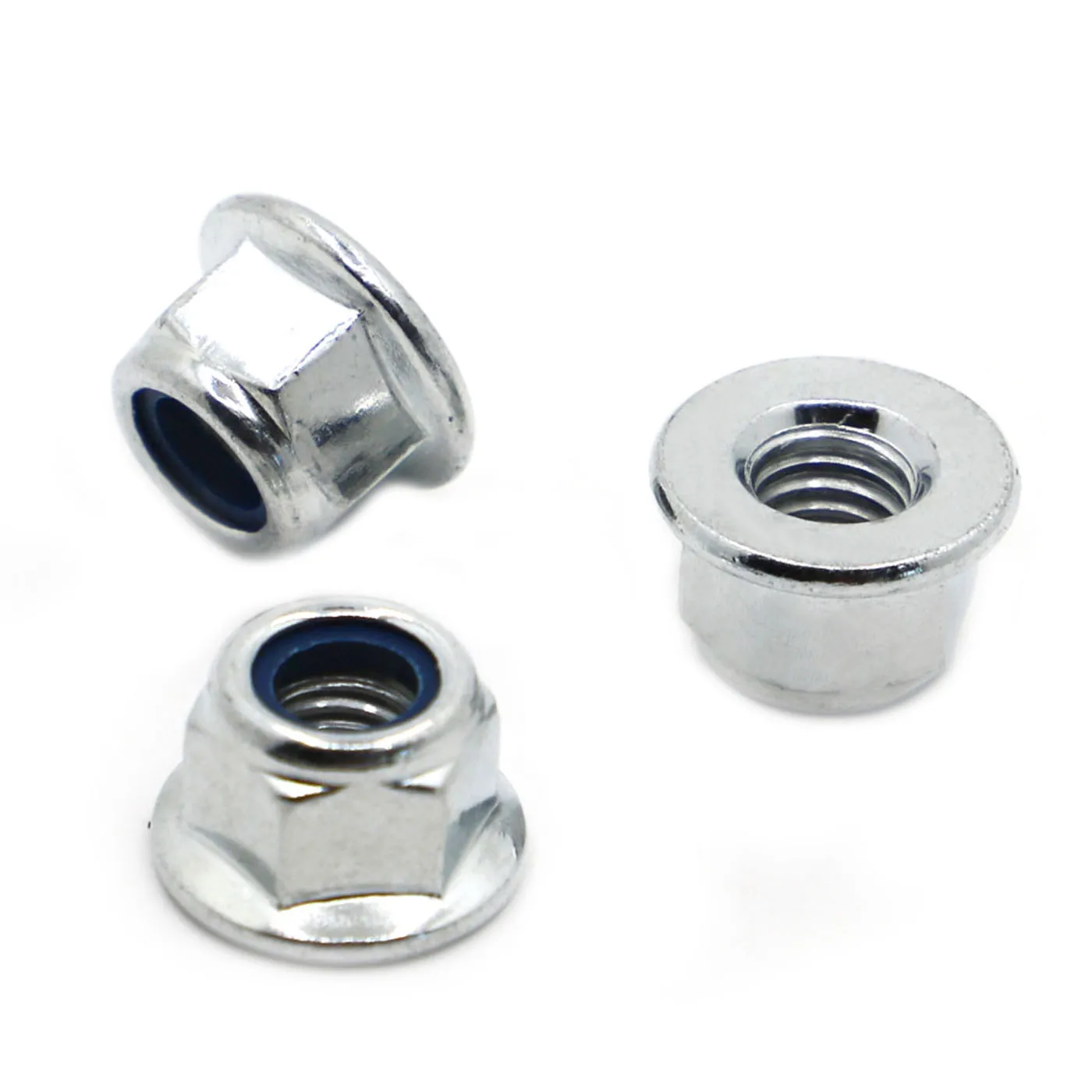 

M3 M4 M5 M6 M8 Galvanized Steel Nylon Insert Hex Flange Self-locking Locking Nut Nylock Locknut