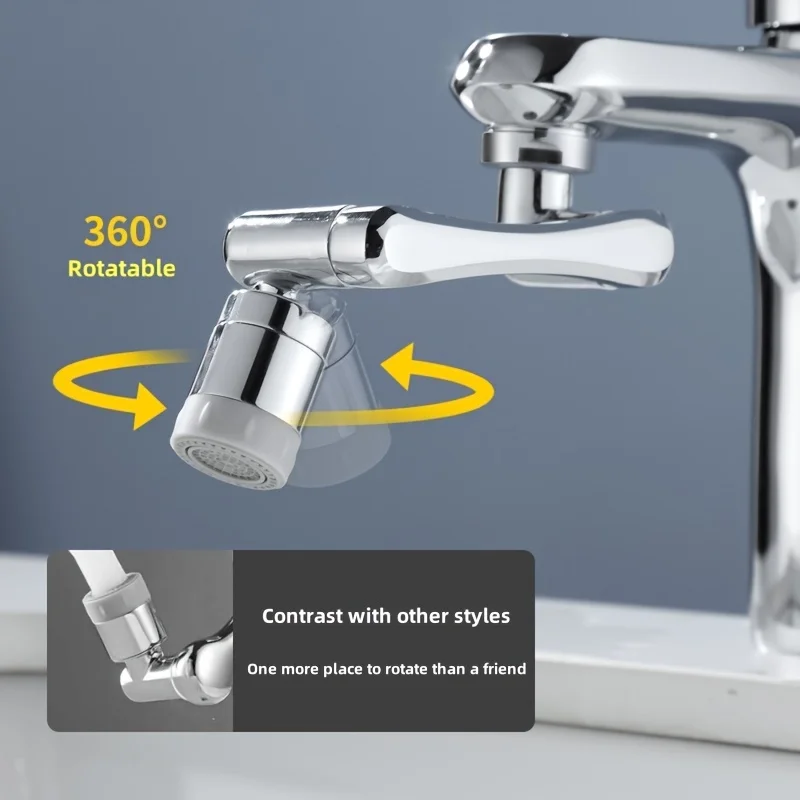 Rotatable 304 Stainless Steel Mechanical Arm Faucet - Multi-Functional Adapter Head, Splash-Proof for Toilet and Washbasin 5