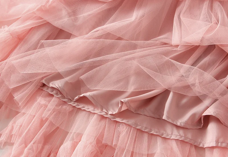 New In 2025 Women's Spring Summer Solid Color Tulle A-line Sweet Tutu Long Skirt Female Korean Fsahion Party Mesh Skirts