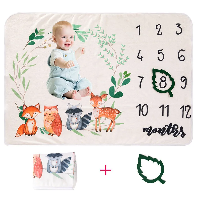 Baby Milestone Flannel Blanket for Photography