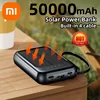 Xiaomi 50000mAh Solar Power Bank Built Cables Fast Charger 2 USB Port External Charger Powerbank with LED Light foriphone
