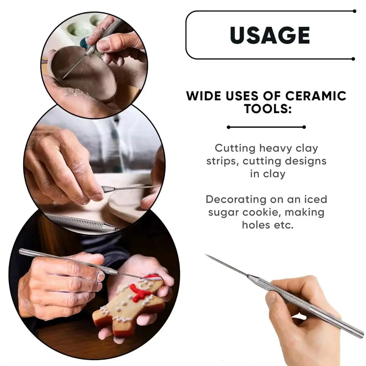 Polymer clay tools pottery tools clay sculpting tools pottery sculpting tools 7 Pins Needles Texture Ceramics Tools 1 Set Polymer Clay Sculpting Auxiliary Molding Tool DIY Pottery Brush Cake DIY Accessories