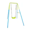 green and blue interesting 2 in 1 baby swing mental plastic safe swing set 110lbs for outdoor playground for age 3+ 4