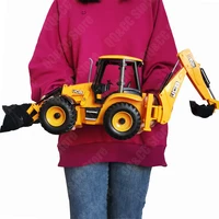 DOUBLE E  E589 RC Backhoe Loader 1:20 Excavator Remote Control Car Engineering Vehicle Truck Model Bulldozer Trailer Toy for Boy 2