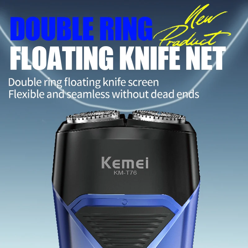 KEMEI KM-T76 미니 싱글 블레이드 무선 수염 트리머 면도기 충전식 포일 전기 면도기 남성용 편리한 면도기