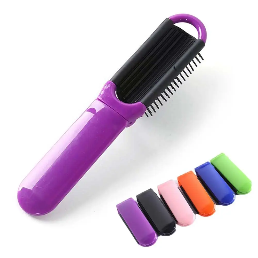 

Mini 2 in 1 Comb Mirror Set Colorful Dual-Use Air Bag Hair Comb Square Anti Static Foldable Hair Brush with Mirror