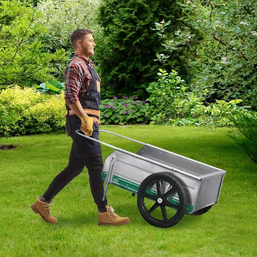 All Portable Rust Corrosion Resisting Aluminum Folding Utility Cart with 300 Pound Capacity, Silver38"D x 22.75"W x 11.5"H