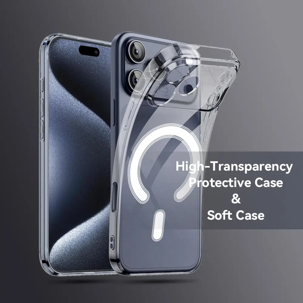 Algeria Passport Logo Magnetic Crystal Clear Phone Case with Wireless Charging Compatibility