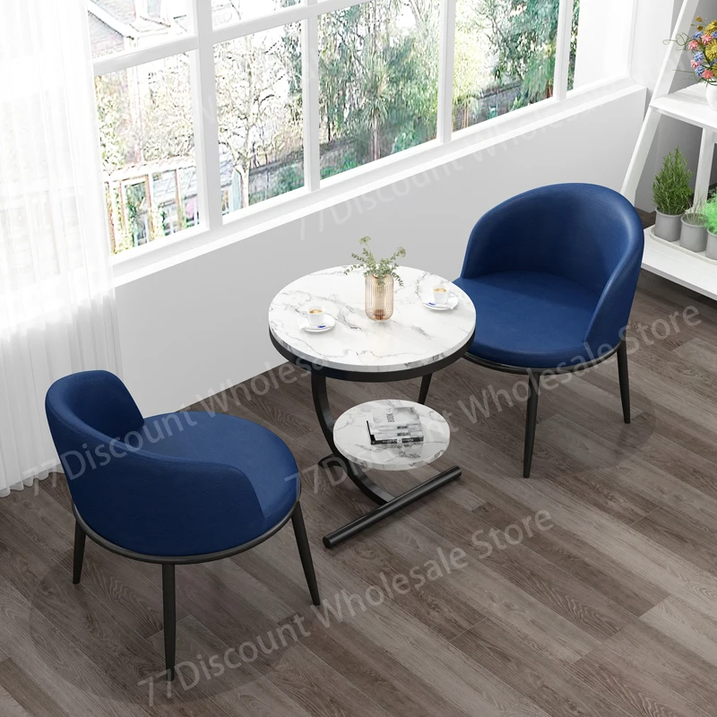 Ensembles de table basse ron en marbre blanc, ssus marbre, canapes salon, cafe