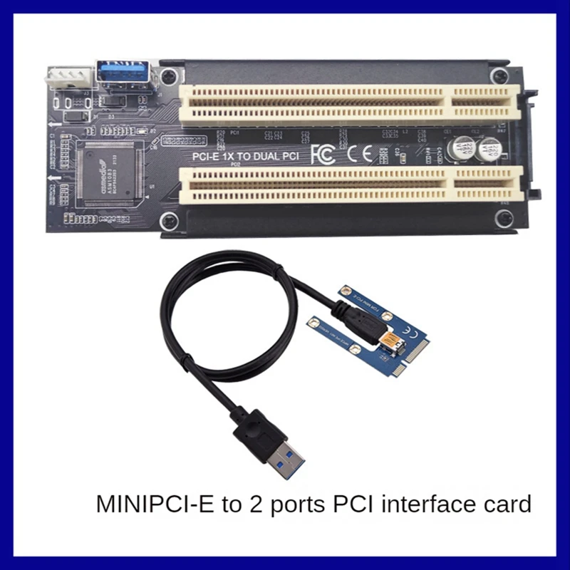 

Mini Pci-E To Dual Pci Express X1 To Dual Pci Riser Card Adapter Black For Desktop Pc Asm1083 Chip