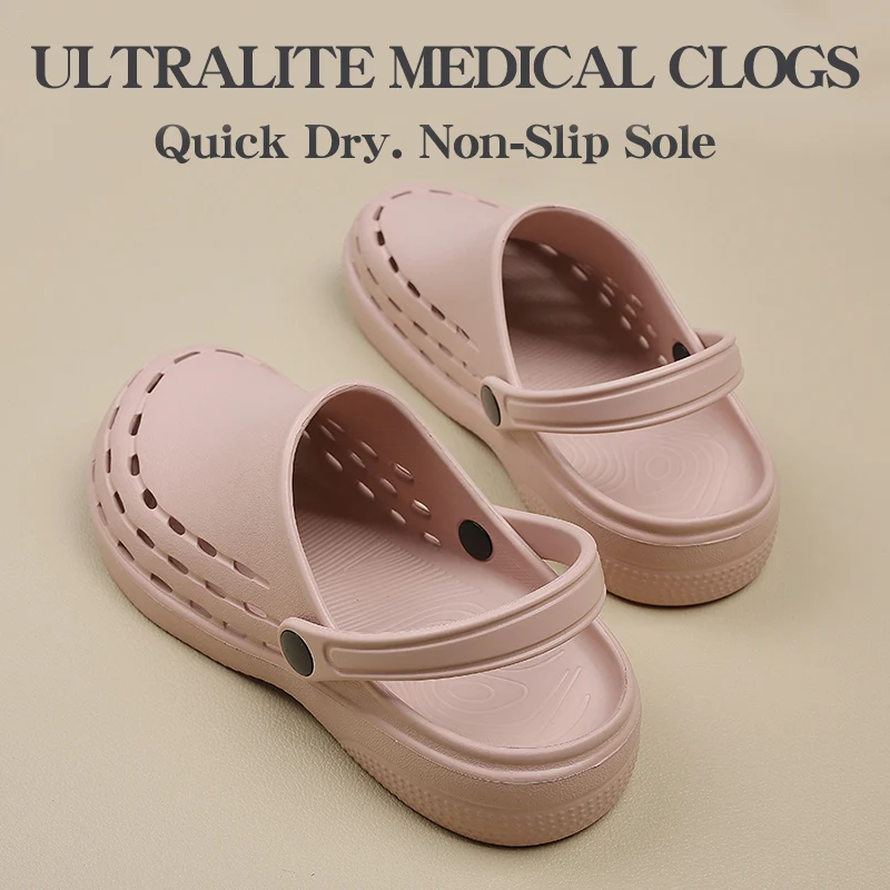 Women Slippers Summer EVA Beach Sandals Slip Resistant Contoured Footbeds Beautician Work Shoes Garden Strap Slip On Clogs  X08