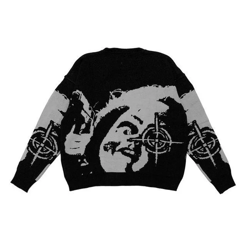 Winter Sweater Men's Warm Quality Knitted Sweater Y2K Clothes Women's Pullover Streetwear Woollen Sweaters Punk Vintage Top Goth 2