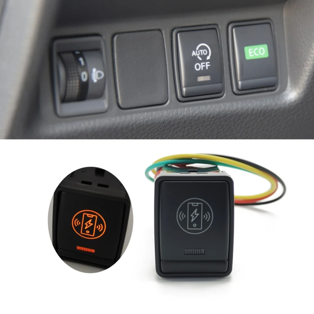 

Car Wireless Phone Charger on Off Switch Push Button with Wire for Nissan X-TRAIL TEANA 2013 To 2018