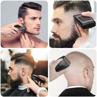 Washable Electric Self Hair Trimmer Self-Service Haircut Kit Portable Fade Style Clipper For Men Wet Dry Male Bald Head Shaver 2