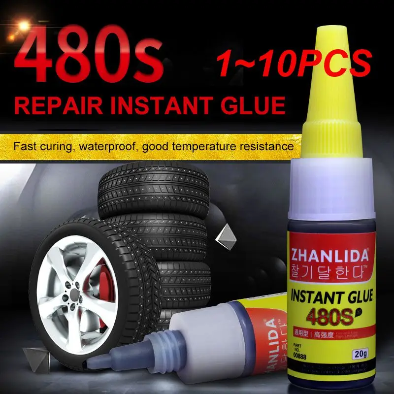 

1~10PCS 480s Mighty Tire Repair Glue Car Repair Tool Inner Tube Puncture Repair Cement Rubber Cold Patch Crafts TSLM1