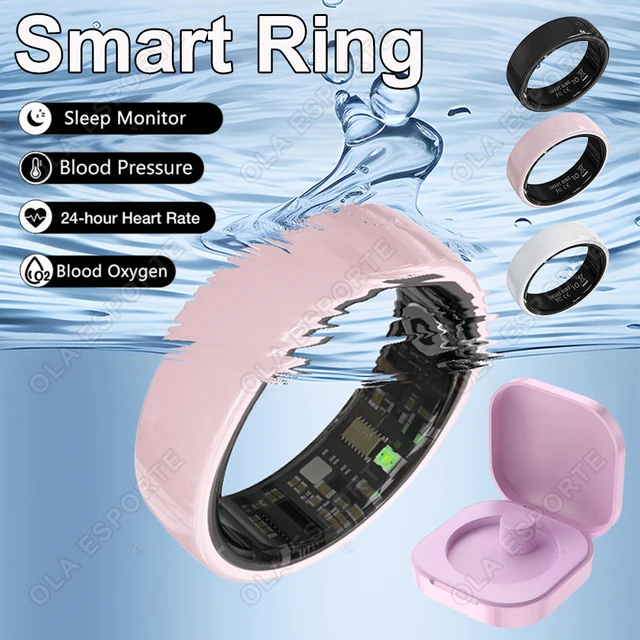 New Men Women Couple Smart Ring Health and Sleep Monitoring Multi Sport Mode Gesture Control 5ATM Waterproof With Charging Case