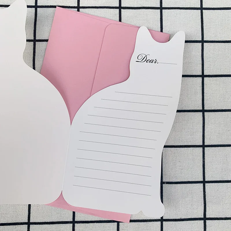 3D Cat Greeting Cards with Envelopes 1pcs for Christmas Wedding Invitations