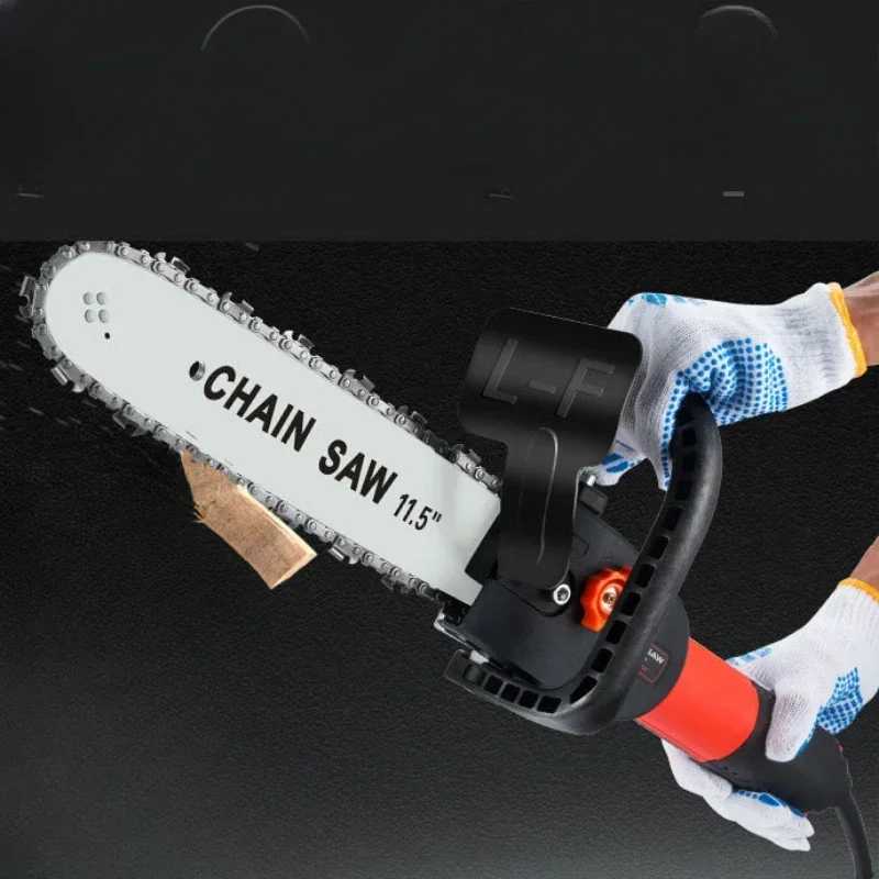 Household 220V logging electric chain saw Small multifunctional woodworking angle grinder Multifunctional dual-purpose machine 4