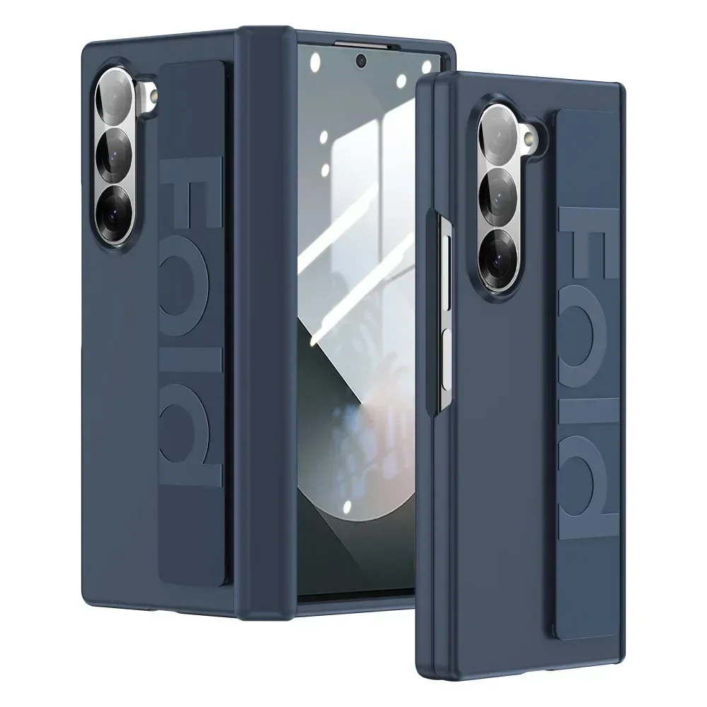 Shockproof Premium Matte Phone Case with Elastic Wrist Strap and Hinge Protection