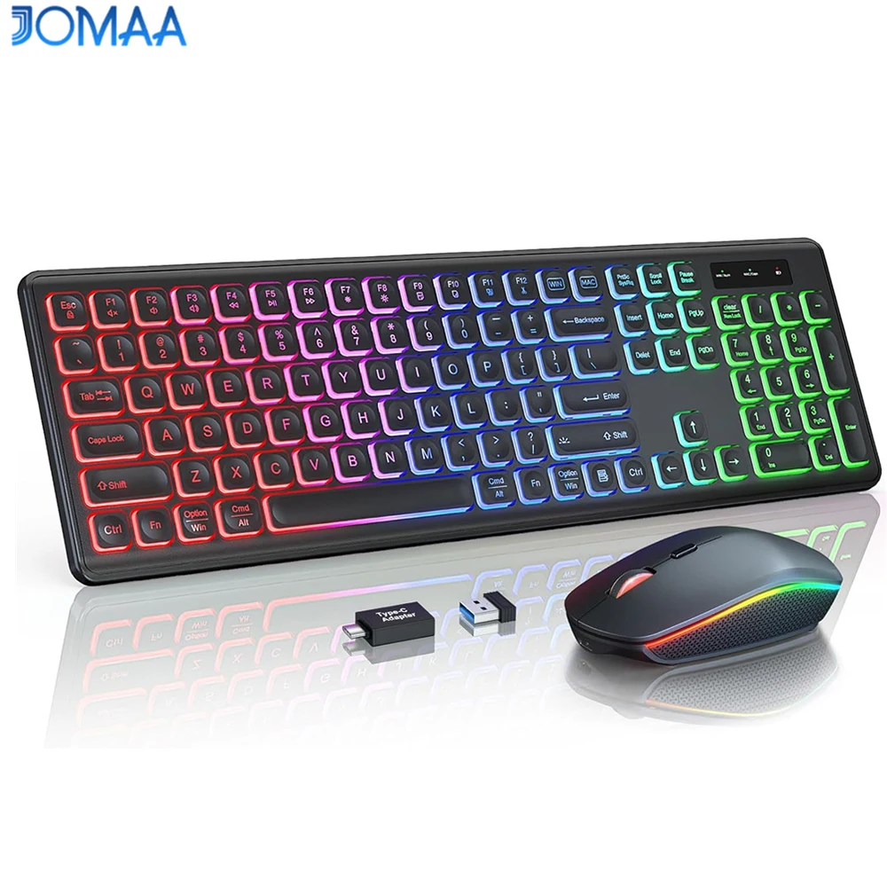 Ensemble clavier et souris sans fil rgb pour pc et ordinateur_voghion.com