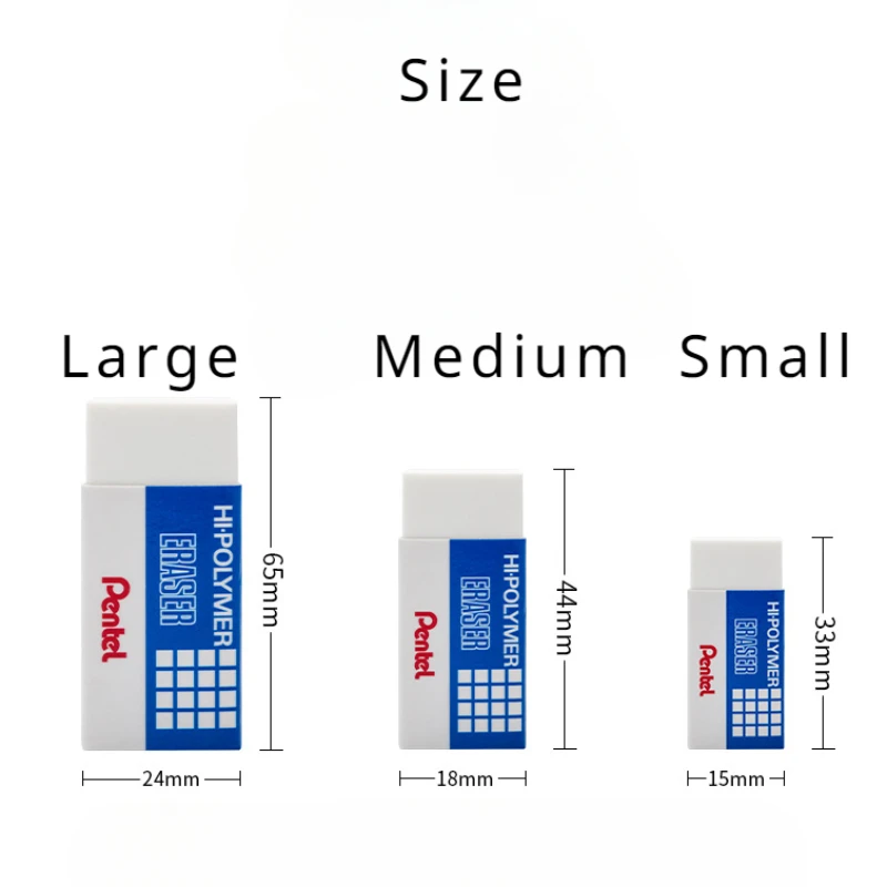 1Pc Pentel Hi-Polymer Block Eraser ZEH Latex-free Erasers For Getting Into Little Corners Or Erasing Large Areas pencil eraser retractable eraser kneadable eraser biscuit eraser plasticine eraser whiteboard eraser
