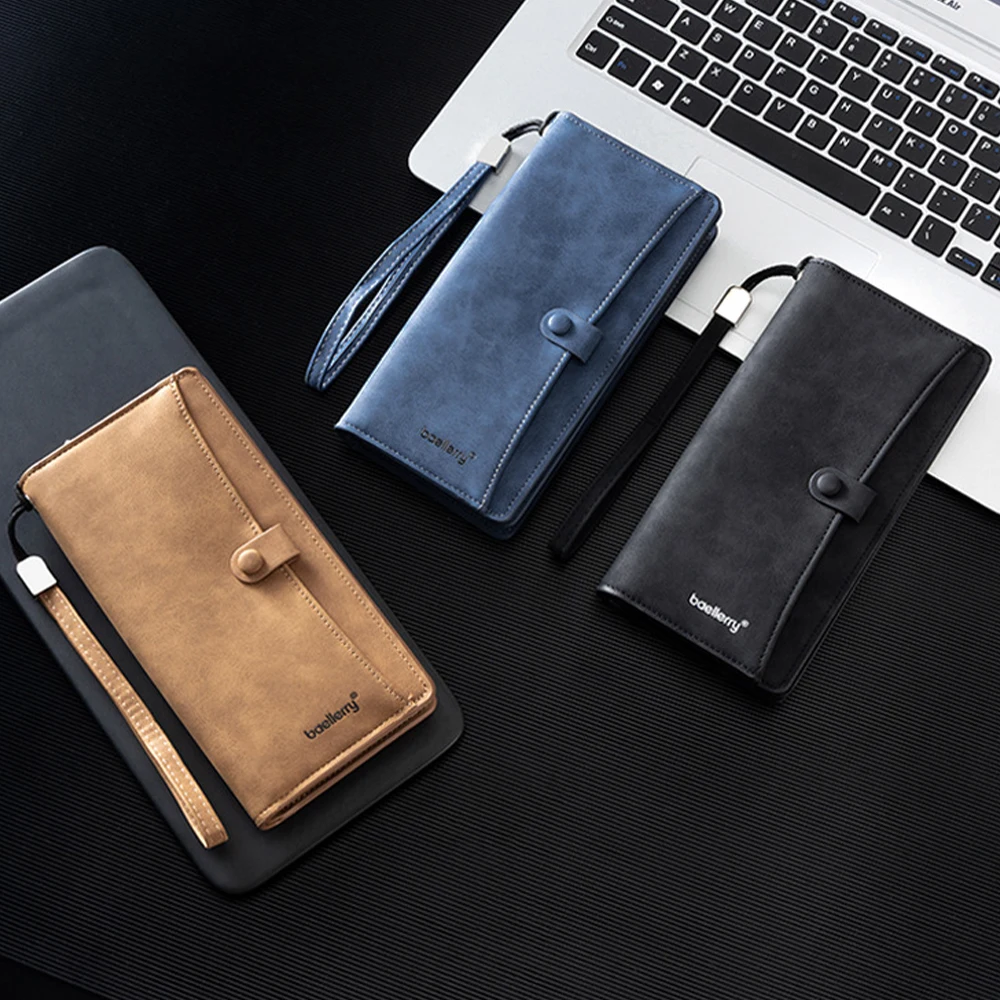 Baellerry Multifunctional Long Wallet Can Be Used as a Clutch/Wrist Bag, Simple Style, Large Capacity for Storing Id Cards