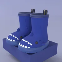 Children Baby Rain Boots Waterproof Rainshoes Cartoon Shark Todller Kids Shoes Boys Girls Water Shoes Soft Sole Anti-Slip 2