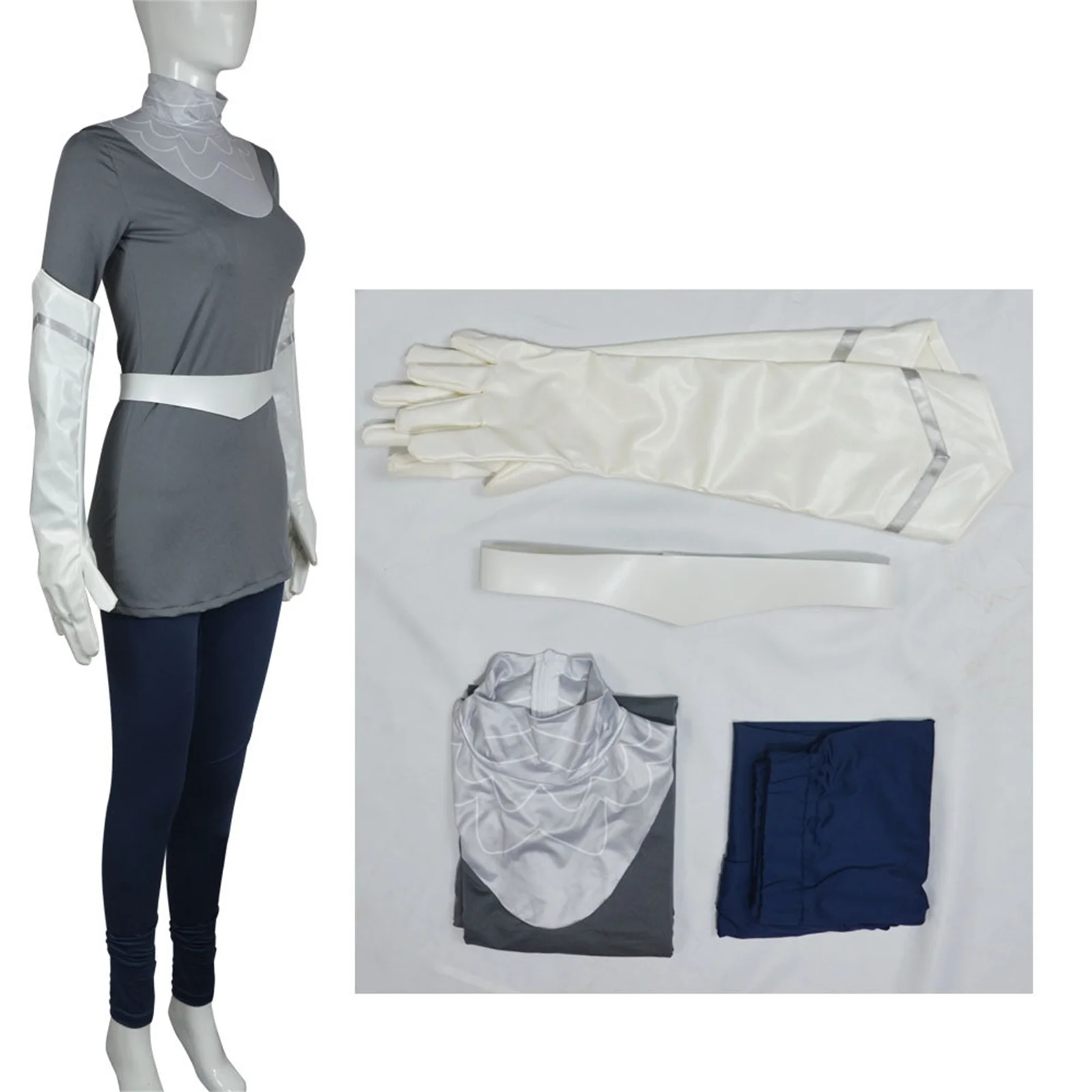 thumbnail image 5 of Disfraz de laúd de anime para mujer, peluca, pantalón y top para niña, traje elegante con cinturón, uniforme para fiesta de cumpleaños y Halloween, 5 of 5