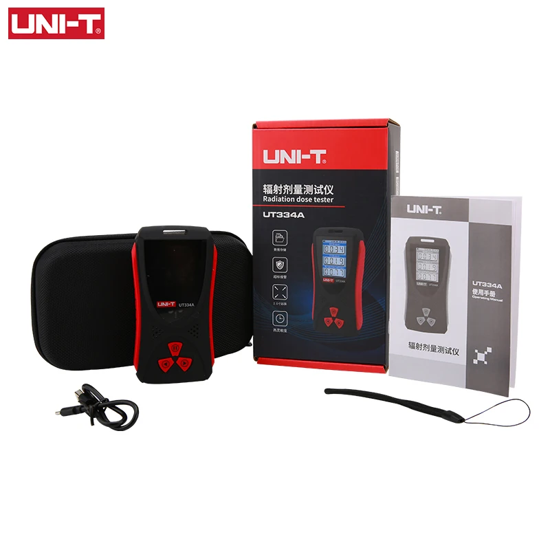 Radiation Detector Geiger Counter UNI-T Radiation Dose Tester UT334A Dosimeter Geiger Counter X-ray Beta Gamma Detector Radiometer Audible Alarm