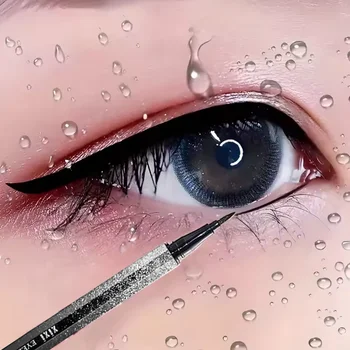 0.01mm Ultra Slender Liquid Eyeliner Pen, Extra Slim Eyebrows Pen Waterproof Professional Sweat Proof Liquid Eye Brow Pencil Lon