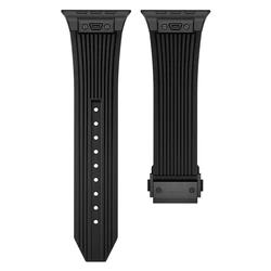 Elegant Silicone Strap for Men - Business Bracelet Edition for Smartwatches (Black-Black)